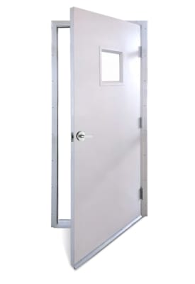 34-3/4 in. x 78-5/8 in. Mobile Office Door, Pre Hung Commercial Steel Door With Square Glass For Modular Office Building
