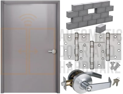 Armasteel 4068 48 in. x 80 in. RHR 18 Gauge Galvannealed Steel Door With Polystyrene Core and Masonry Brick Or Block Wall Knock Down Frame, Includes Heavy Duty Butt Hinges and Cylindrical Lock