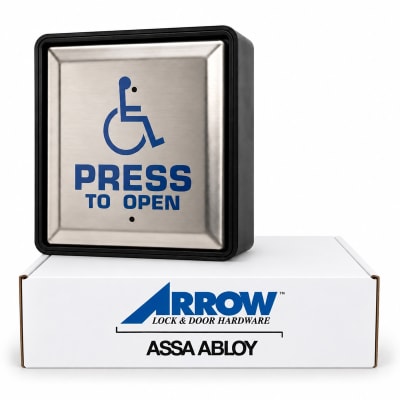 Arrow 7800WSH 6" x 6" Square Wall Switch With Handicap Logo & "Press To Open"
