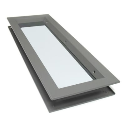 Low Profile Vision Lite Kit For Fire Rated Commercial Hollow Metal and Wood Doors with 3/16 inch Pyran F Clear Fire Rate Safety Glass, Specify Size