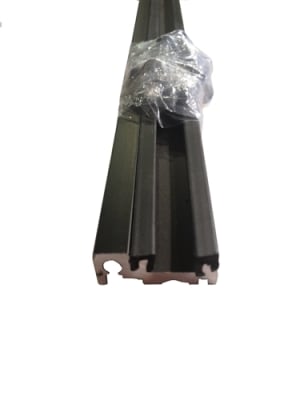 4 Foot Length Dark Bronze Full Breakout Lower Guide Track With Vinyl Insert Cap For Besam Power Glide 4000 C Series / AMD 1 / AMD 2 / Unislide Automatic Sliding Doors