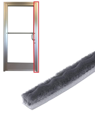 Atlas Weatherstripping, 5/16 in. Pile Height, 84 in. Length, For Commercial Glass Door