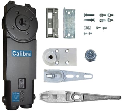 Calibre Overhead Concealed Closer Kit With Side Load Arm and Combination Threshold or Floor Mount Bottom Pivot Set