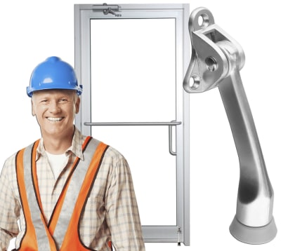 Commercial Door Kick Down Door Holder, Aluminum Finish