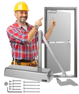 HD Brute Strength Hollow Metal Door Closer, Hard Wearing Pivot Arm, Anti Wearing Power House Spring For High Traffic, Windy, and Heavy Steel Doors