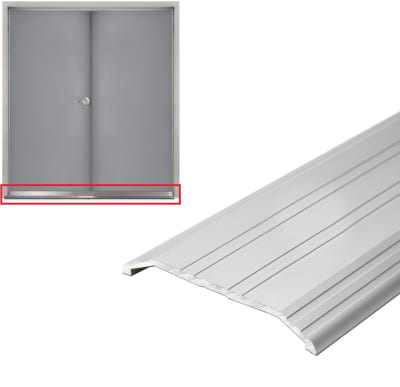 4 in. Wide x 1/2 in. Tall x 96 in. Length Aluminum Saddle Threshold, ADA Compliant, UL Listed Fire Rated, Fluted Surface For Hollow Metal Steel Double Doors