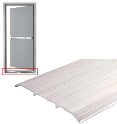 Construction Pro Hardware 6 Inch Wide x 1/2 Inch Tall ADA Compliant Aluminum Saddle Threshold For Commercial Exterior 48 Inch Wide Metal Door