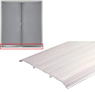 Construction Pro Hardware 7 Inch Wide x 1/2 Inch Tall ADA Compliant Aluminum Saddle Threshold For Commercial Exterior 72 Inch Wide Metal Double Door