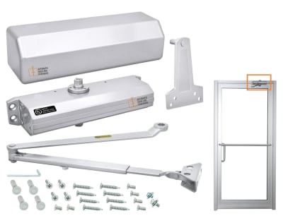 Construction Pro Hardware Swing Man Grade 1 Door Closer With Aluminum Finished Cover For Storefront Doors