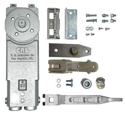 CR Laurence CRL Overhead Concealed Door Closer Kit With End Load Arm and Combination Threshold or Floor Pivot For 1-9/16 in. Deep Bottom Rail