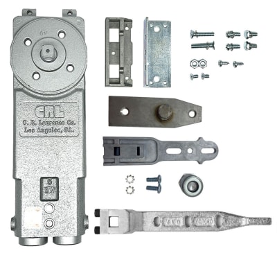 CR Laurence CRL Overhead Concealed Door Closer Kit With End Load Arm and Floor Pivot For 1 in. Deep Bottom Rail