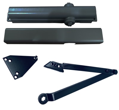 Falcon 12 in. x 3/4 in. Commercial Grade 1 Door Closer, Regular Arm With Parallel Arm Bracket, Adjustable Spring Size 1-6, Dark Bronze Finish