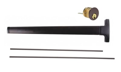 Doromatic 6-5/8 in. x 2-1/2 in. Chassis Head Right Hand Reverse Concealed Vertical Rod Exit Device With Outside Lock Cylinder For 36 in.  x 84 in. Door, Dark Bronze Finish