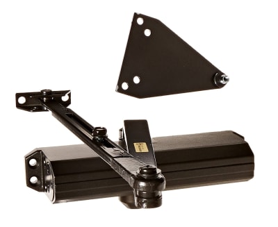 Falcon 9-1/16 in. x 3/4 in. Commercial Door Closer, Regular Arm With Parallel Bracket, Adjustable Spring Size 1-5, Dark Bronze Finish