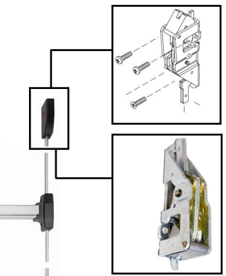 Falcon Top Latch Assembly For Surface Vertical Rod Exit Device With 5-3/4 in. Tall x 1.5 in. Wide Chassis