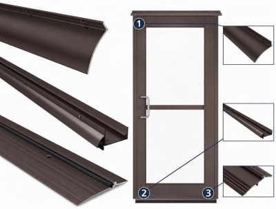 Rain and Water Prevention Door Seal Kit For 36" Wide Storefront Glass Doors With Up To  1" Gap