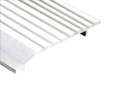 Heavy Duty 5 inch Wide 1/2 inch Tall Aluminum Half Saddle Threshold for Commercial Applications, Mill Aluminum Finish, Made In USA, Specify Size