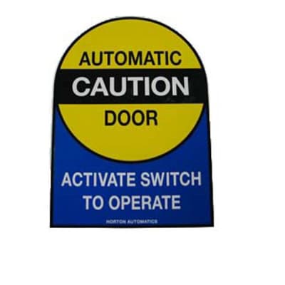 Horton EasyAccess Series 7100 Surface Applied Low Energy Automatic Door Sticker, Caution Automatic Door, Activate Switch To Operate, Double Sided, ANSI / ADA Compliant
