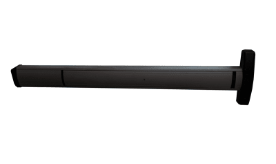 Kawneer Surface Mount Electrified Motorized Push Bar, 7-3/4 Inch Tall x 1-7/16 Inch Head, With Dogging Feature, For 36" Commercial Glass Door, Dark Bronze Finish