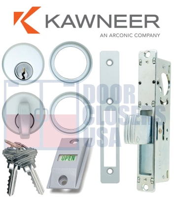 Kawneer ADA Compliant Deadlock Kit - Keyed Outside Thumbturn Inside | Automatic Door and Hardware