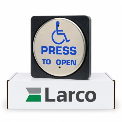 Larco 4.5" Circle Hardwired Handicap Activation Switch Kit, Includes Plate and Flush Kit Trim