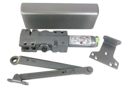 LCN 5 in. x 2-1/4 in. Heavy Duty Hydraulic Door Closer, Tri Pack Arm, Adjustable Spring Size 1 To Size 6, Adjustable Closing and Backcheck Speed, Aluminum Finish