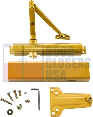 Liberty HD Grade 1 Heavy Duty Handicap ADA Barrier Free Door Closer With Adjustable Spring / Door Size and Backcheck, Gold Finish