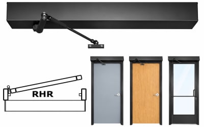 Maverick HA8LP Low Profile Standard Duty ADA Automatic Door Opener - Right Hand Reverse Push - Dark Bronze Anodized