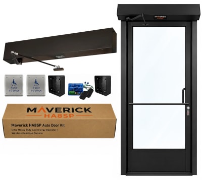 Maverick HA8SP Ultra Heavy Duty Automatic Door Opener Package for Storefront Doors, Dark Bronze Anodized