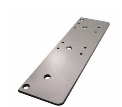 R25111 Hinge Side Mount Drop Plate Where Top Rail Is Less Than 3-3/4 in. For 5 in. x 2-1/4 in. Door Closer, Aluminum Finish