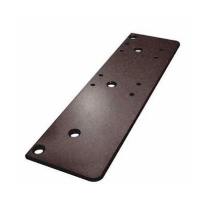 R25111 Hinge Side Mount Drop Plate Where Top Rail Is Less Than 3-3/4 in. For 5 in. x 2-1/4 in. Door Closer, Dark Bronze Finish