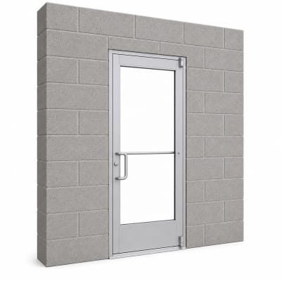 Exterior Commercial Glass Storefront Door For Block Wall, With Entrance Trim Package, (3670) 42 in. x 84 in. Left Hand, Clear Anodized Finish