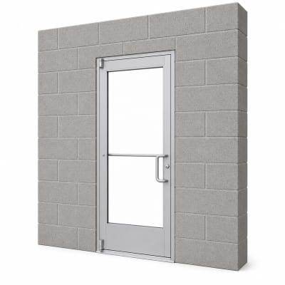 Exterior Commercial Glass Storefront Door For Block Wall, With Entrance Trim Package, (3670) 42 in. x 84 in. Right Hand, Clear Anodized Finish