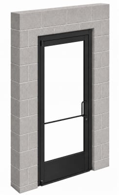 Commercial Aluminum Storefront Glass Door and Frame For Exterior Block Wall, 36" x 84" Right Hand, 1" Low E Glass Pre-Installed, Entrance Hardware Package, Dark Bronze Anodized