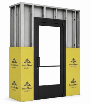 Commercial Aluminum Storefront Glass Door and Frame For Exterior Steel Stud Wall, 36" x 84" Left Hand, 1" Low E Glass Pre-Installed, Entrance Hardware Package, Dark Bronze Anodized