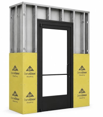 Commercial Aluminum Storefront Glass Door and Frame For Exterior Steel Stud Wall, 36" x 84" Right Hand, 1" Low E Glass Pre-Installed, Entrance Hardware Package, Dark Bronze Anodized