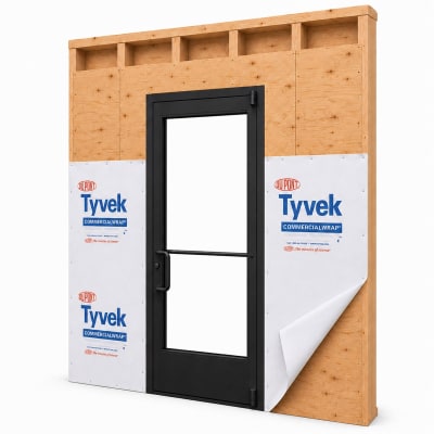 Exterior Commercial Glass Storefront Door For Wood Stud Wall, With Entrance Trim Package, (3068) 36 in. x 80 in. Left Hand, Dark Bronze Anodized Finish