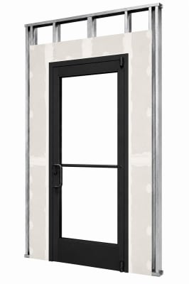 Interior Commercial Glass Door For Steel Stud Wall With Drywall (Butt Installation), With Office Trim Package, (3070) 36 in. x 84 in. Left Hand, Dark Bronze Anodized Finish