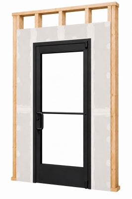 Interior Commercial Glass Door For Wood Stud Wall With Drywall (Butt Installation), With Office Trim Package, (3070) 36 in. x 84 in. Left Hand, Dark Bronze Anodized Finish