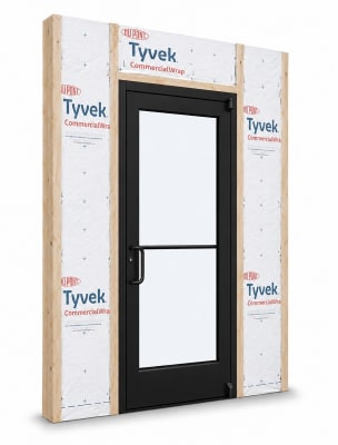Medium Stile Commercial Aluminum Storefront Door and Frame, Moderate to Heavy Traffic, Exterior Wood Stud Wall, 36" x 80" Left Hand, 1" Low-E Glass, Dark Bronze Anodized