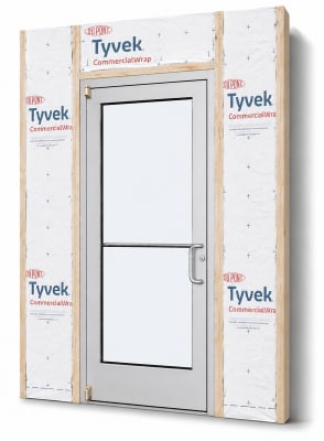 Medium Stile Commercial Aluminum Storefront Door and Frame, Moderate to Heavy Traffic, Exterior Wood Stud Wall, 36" x 84" Right Hand, 1" Low-E Glass, Clear Anodized