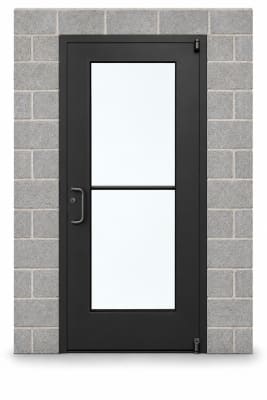 Wide Stile Commercial Aluminum Storefront Door and Frame, High Traffic & Abuse, Exterior Block Wall, 48" x 80" Left Hand, 1" Low-E Glass, Dark Bronze Anodized