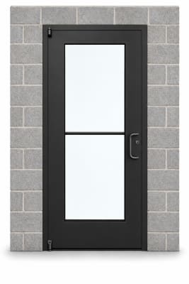 Wide Stile Commercial Aluminum Storefront Door and Frame, High Traffic & Abuse, Exterior Block Wall, 48" x 80" Right Hand, 1" Low-E Glass, Dark Bronze Anodized