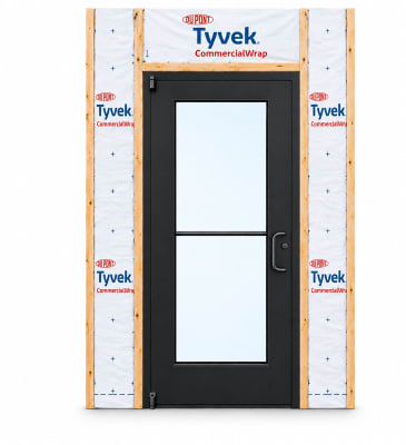 Wide Stile Commercial Aluminum Storefront Door and Frame, High Traffic & Abuse, Exterior Wood Stud Wall, 42" x 80" Right Hand, 1" Low-E Glass, Dark Bronze Anodized