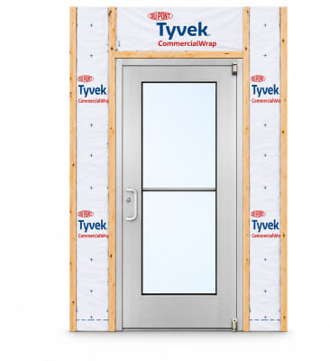 Wide Stile Commercial Aluminum Storefront Door and Frame, High Traffic & Abuse, Exterior Wood Stud Wall, 48" x 80" Left Hand, 1" Low-E Glass, Clear Anodized