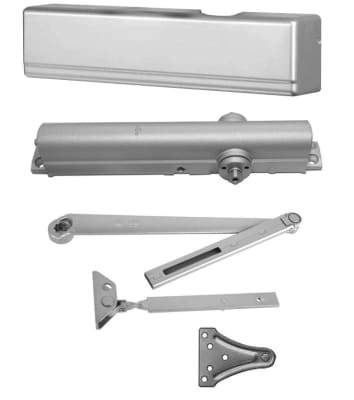 Sargent 12 Inch x 3/4 Inch Mounting Hole Commercial Grade 1 Door Closer With Cover, Standard Arm, Aluminum Finish