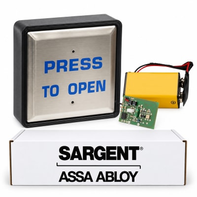 SARGENT 4396PRF 6" x 6" Square Wall Switch With "Press To Open" and 433MHz Transmitter