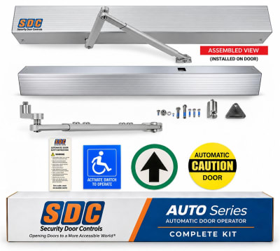 SDC AUTO Series Architectural ADA Automatic Door Opener â€“ Belt Driven Low Energy Swing Door Operator â€“ Single Door