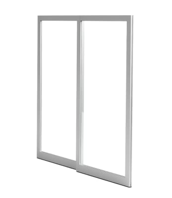 96 in. x 96 in. X-O Right Hand 2 Panel Commercial Storefront Sliding Exterior Door System With Flush Lock and Handle, 1 in. Insulated Glass, Satin Anodized Finish