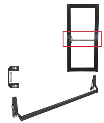 Storefront Pro Hardware AL10 Series Dark Bronze Finish Left Hand Reverse Panic Rated Crash Bar For Narrow Stile Storefront Door
